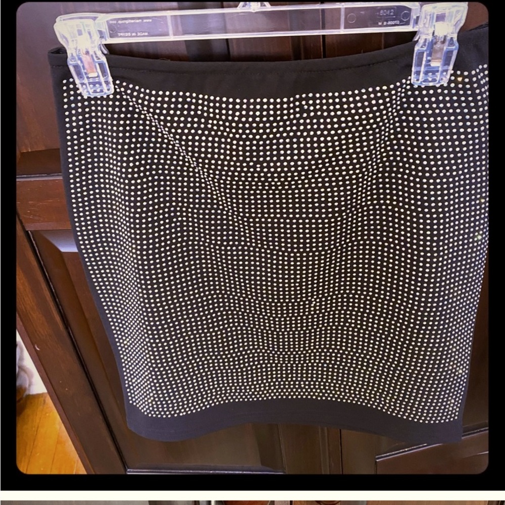Black skirt with zipper in back and diamonds